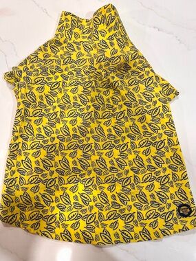 Banana Boat Yellow Leaf Print Dog Shirt Large Cotton Tropical Summer Pet Apparel